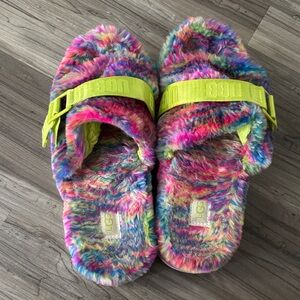 UGG Kids' Multicolor Fluffy Slippers